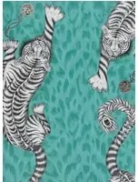 Tiger Tapete Tigris von Clarke und Clarke - Teal
