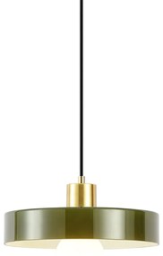 Lampada a sospensione retrò oro con vetro verde - Jina