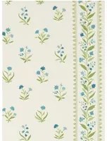 Nina Campbell Carta da parati Petit Dapuri - Blue/ Green