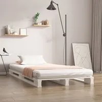 Letto a Pallet Bianco 75x190 cm Massello Pino 2FT6 Small Single 821418