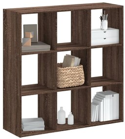 Libreria rovere marrone 102x32x102 cm in legno multistrato