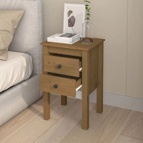 Comodini 2 pz miele 40x35x61,5 cm in legno massello di pino