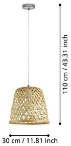 Eglo 55696 - Lampada a sospensione su cavo KIRKCOLM 1xE27/60W/230V beige