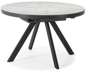 Tavolo da pranzo rotondo allungabile con piano aggiuntivo in ceramica ø 120 cm Bela - Marckeric