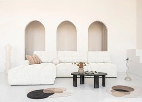 Divano angolare componibile color crema allungabile/con contenitore (con penisola a sinistra) Lulu – Miuform