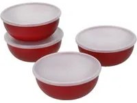 Set 4 ciotole rosse con coperchio KitchenAid
