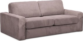 Divano rosa polveroso allungabile con rivestimento in velluto a coste 195 cm Nona – Makamii