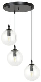 Lampadario a Sospensione COSMO 3 BLACK TRANSPARENT PREMIUM Colore del corpo Nero