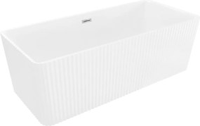 Mexen Nila vasca da bagno autoportante scanalata 170 x 75 cm, bianca, troppopieno cromato - 52841708000-01