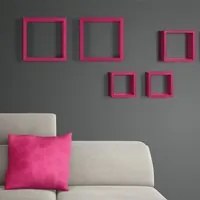 Mensole a cubo da parete set di 3 pz componibile colore Fucsia mod. Rubic