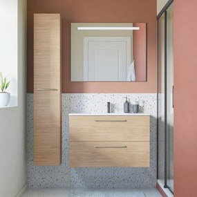 Mobile da bagno sotto lavabo SENSEA Remix rovere laminato opaco L 90 x H 58 x P 46 cm 2 cassetti, lavabo non incluso