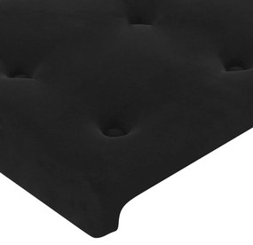 Testiera a led nera 83x16x118/128 cm in velluto