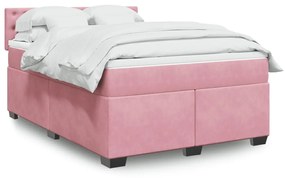 Giroletto A Molle Con Materasso Rosa 140x190 Cm İn Velluto /