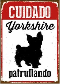 Distintivo Magnet  Steel Cuidado Yorkshire Patrullando 14,8 x 21 cm