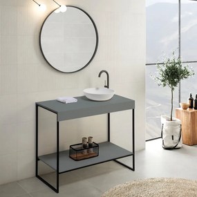 Mobile da bagno sotto lavabo Alec grigio L 100 x H 65 x P 48.5 cm, lavabo non incluso