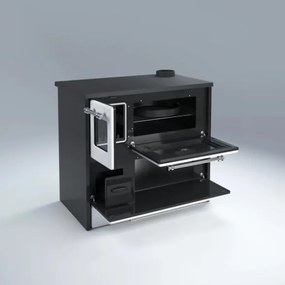 Cucina A Legna Stufa 9 Kw Nera Beatrice Glass L87xP51xH79 Ecodesign 4 Stelle