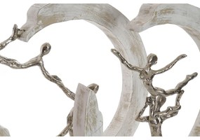 Statua Decorativa DKD Home Decor Argentato Alluminio Bianco Legno di mango Moderno (32,5 x 10 x 47 cm) (2 Unità)