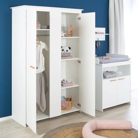 Armadio per bambini bianco 119x190x52 cm Anton – Roba