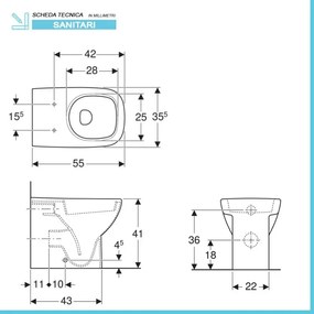 Sanitari filomuro Geberit scarico universale e copriwater Fantasia