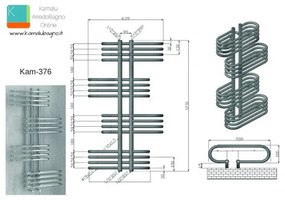 Kamalu - scaldabagno radiatore 500x1200mm modello kam-376