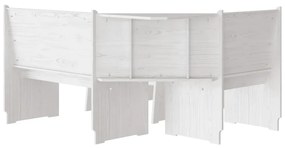 Set da pranzo 3 pz reine bianco in legno massello di pino