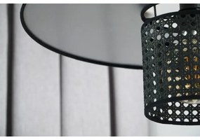 Duolla - Lampadario a plafone TOKYO RATTAN 1xE27/15W/230V diametro 50 cm nero/argento