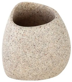 Portaspazzolino Da Appoggio In Poliresina Sabbia Effetto Pietra Stone