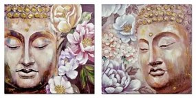 Quadro DKD Home Decor Buddha 80 x 3 x 80 cm Orientale (2 Unità)