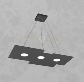 Plate sospensione 3+2 luci biemissione grigio antracite 1129-s3 r+2-ga