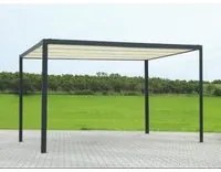 Gazebo pergola alluminio Milwaukee nerocon telo elettrico m3x3h2,3