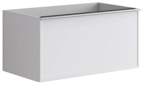 Mobile da bagno sospeso sotto lavabo L 80 x H 40 x P 45.5 cm bianco laccato opaco, 1 cassetto Pixel frame
