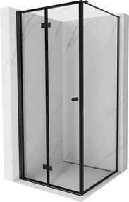 Mexen Mist-F cabina doccia pieghevole sinistra 90 x 90 cm, cornice nera, nera - 8A6T-090-090-70-70-L
