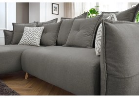 Divano letto angolare grigio chiaro (variabile) Nessa - Bobochic Paris