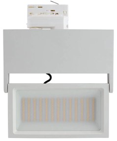 Faro LED 44W Rettangolare per Binario Trifase 100° Bianco con driver Philips No Flickering CRI92 Colore Bianco Caldo 3.000K