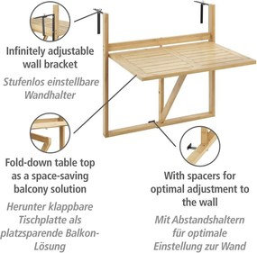 Tavolino da giardino in bambù 44x64 cm Waikiki – Wenko