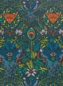 Exotische Vogeltapete Amazon von Clarke & Clarke - Navy
