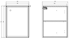 Cersanit S1022-005 - Mobile sospeso da bagno MILLE 40x45 cm, nero opaco