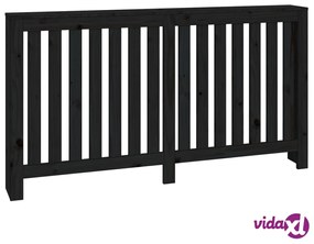 vidaXL Copertura Termosifone Nera 153x19x84 cm Legno Massello di Pino