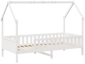 Giroletto casetta bambini bianco 90x190 cm legno massello pino