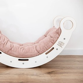 Arco a dondolo montessori bianco/rosa in pino massiccio 39x75x38 cm Montessori – Meowbaby