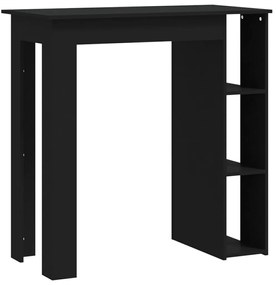 Tavolino da bar con ripiani nero 102x50x103,5cm in truciolato