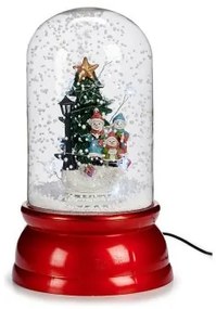 Palla di Neve Albero di Natale Pupazzo di Neve Rosso Plastica 18 x 30 x 18 cm
