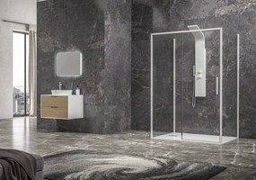 Box doccia 3 lati 90x100x90 scorrevole  telaio bianco | KLA-4000N - KAMALU