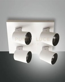 Modo spot bianco 4 luci alluminio spazzolato orientabile attacco ...