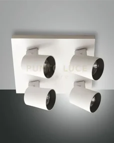 Modo  spot bianco 4 luci alluminio spazzolato orientabile  attacco ...