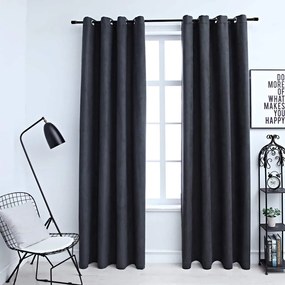 Tende Oscuranti Con Anelli İn Metallo 2 Pz Antracite 140x245 Cm /