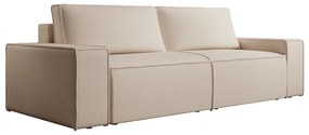 Divano letto 4 posti in Velluto testurizzato Beige - AMELIA