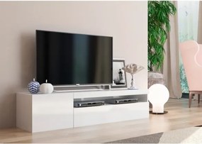Mobile Porta TV Basso 155x40x36 Con Vano Decoder Bianco Laccato Lucido Daiquiri