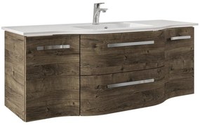 Mobile da bagno sospeso sotto lavabo L 126 x H 48 x P 49.5 cm rovere, 2 cassetti, 2 ante PELIPAL Contea