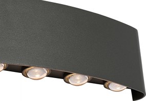 Lampada da parete per esterni grigio scuro con LED 10 luci IP54 - Silly